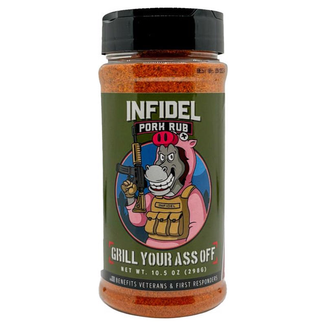 Grill Your Ass Off Infidel Pork Bar-B-Q Rub/Seasoning 10.5 oz