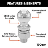 CURT 7500 lb. cap. 2 in. Hitch Ball