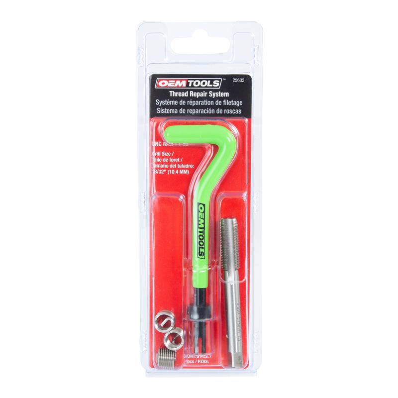 OEMTOOLS 13/32 in. Stainless Steel Non Locking Helical Thread Repair Kit M10 - 1.5 mm