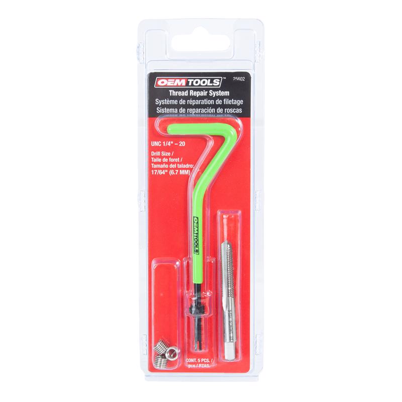 OEMTOOLS 1/4 in. Stainless Steel Non Locking Helical Thread Repair Kit UNC 1/4 - 20 in.