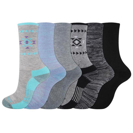 Dickies Dri-Tech Women's Aztec 6-9 Crew Socks Assorted, Pack of 2