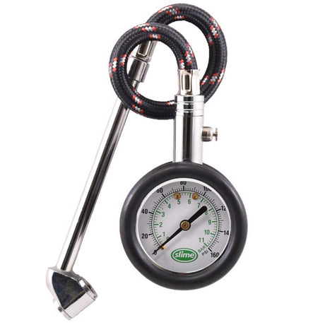 Slime 160 psi Dial Tire Gauge w/Hose