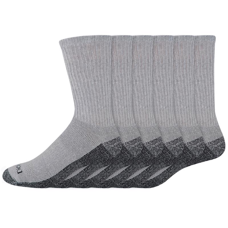 Dickies Dri-Tech Men's 6-12 Crew Socks Gray, Pack of 2