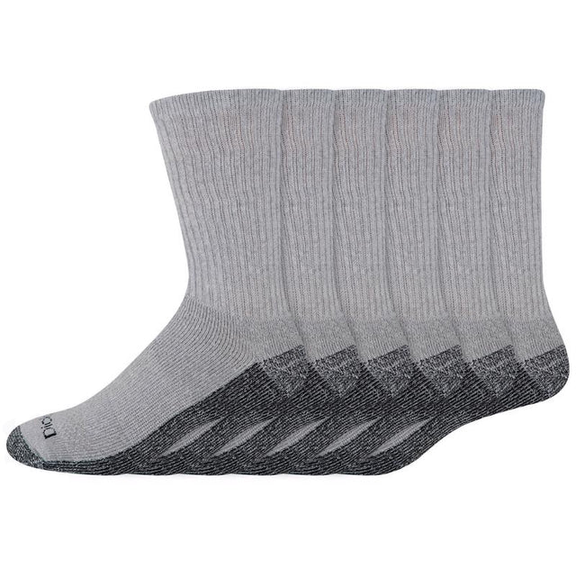 Dickies Dri-Tech Men's 6-12 Crew Socks Gray, Pack of 2