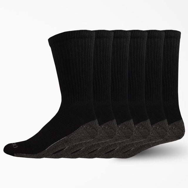 Dickies Dri-Tech Men's 6-12 Crew Socks Black, Pack of 2