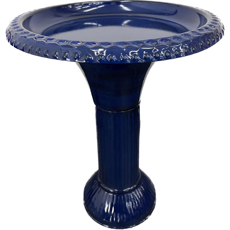 Robert Allen Ironstone Blue Metal 23.5 in. Bird Bath, Pack of 2