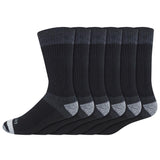 Dickies Men's Dri-Tech 6-12 Cushion Crew Socks Black, Pack of 2
