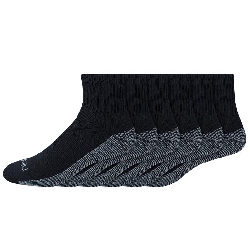 Dickies Dri-Tech Men's 6-12 Quarter Sock Black, Pack of 2