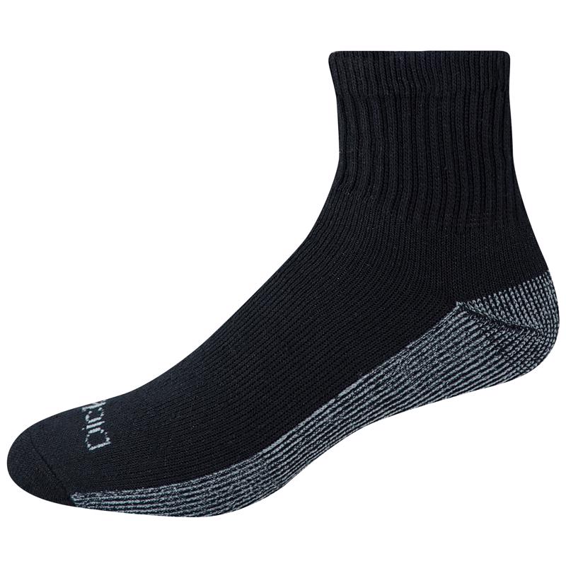 Dickies Dri-Tech Men's 6-12 Quarter Sock Black, Pack of 2