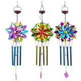 Alpine Assorted Metal 35 in. Solar Kinetic Spinner Wind Chime, Pack of 12