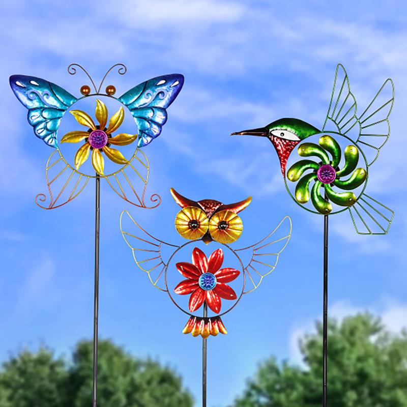 Exhart Assorted Metal 51 in. H Birds Garden Stake Spinner, Pack of 12