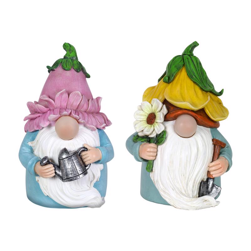Exhart Resin Multi-color 7.48 in. Gnome Garden Statue, Pack of 4