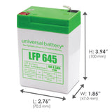Universal Power Group LFP645 4.5 Ah 6 V Universal Battery, Pack of 2