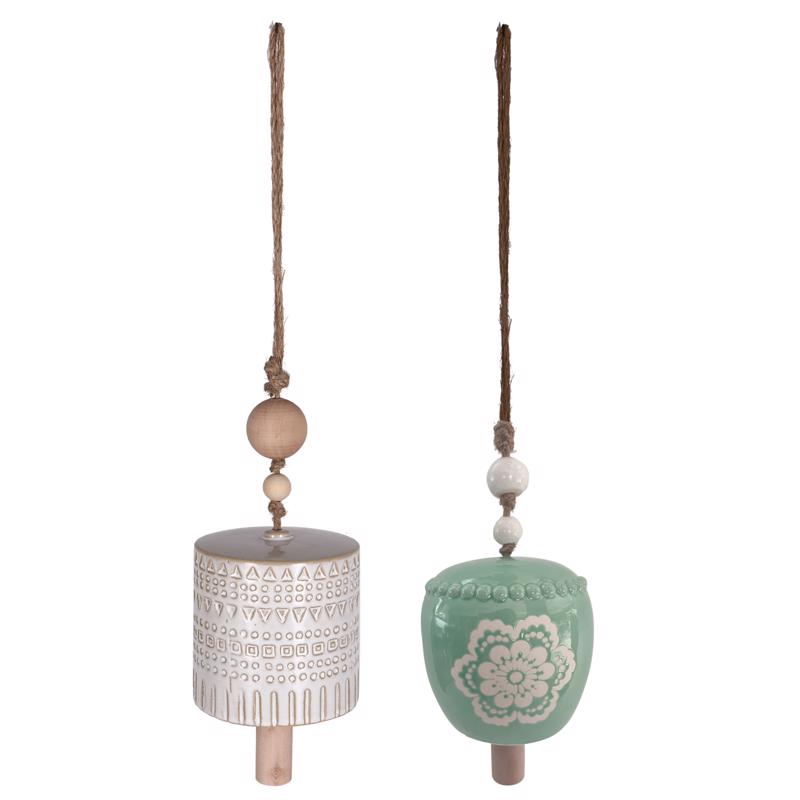 Meadow Creek Multi-color Ceramic 18 in. Bell Chimes, Pack of 4