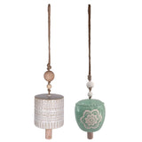 Meadow Creek Multi-color Ceramic 18 in. Bell Chimes, Pack of 4