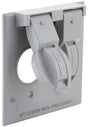 Bell Outdoor 5157-0 Cover, 1-13/32 in Dia, 4-17/32 in L, 4-17/32 in W, 2-Gang, Aluminum, Gray, Powder-Coated