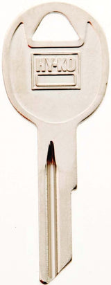 Hy-Ko 11010RA3 Automotive Key Blank, Brass, Nickel, For: AMC Vehicle Locks, RA3 Key Number, Pack of 10