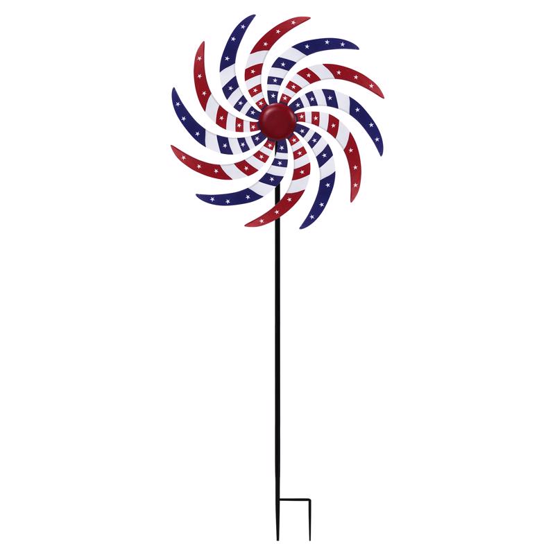 Alpine Multicolored Metal 37 in. H Patriotic Windmill Outdoor Garden Stake, Pack of 8
