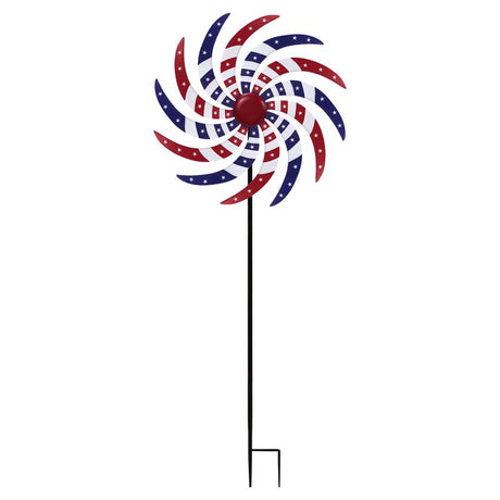 Alpine Multicolored Metal 37 in. H Patriotic Windmill Outdoor Garden Stake, Pack of 8