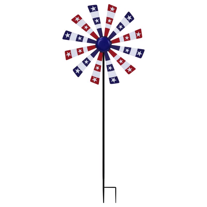 Alpine Multicolored Metal 37 in. H Patriotic Windmill Outdoor Garden Stake, Pack of 8