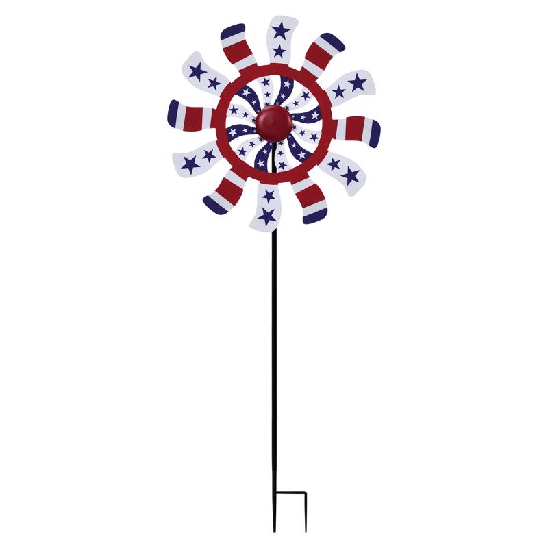 Alpine Multicolored Metal 37 in. H Patriotic Windmill Outdoor Garden Stake, Pack of 8