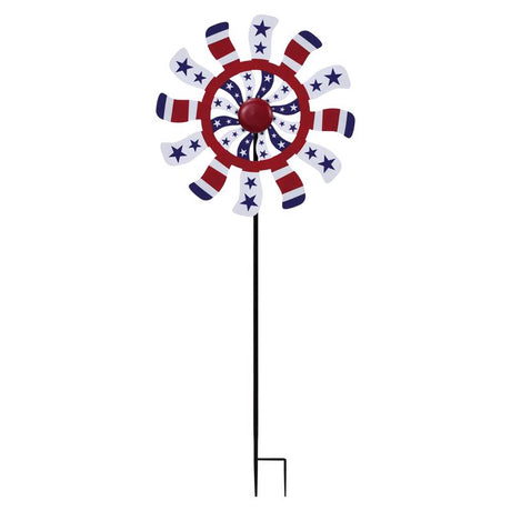 Alpine Multicolored Metal 37 in. H Patriotic Windmill Outdoor Garden Stake, Pack of 8