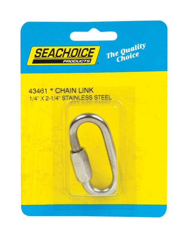 Seachoice Polished Stainless Steel 2-1/4 in. L X 1/4 in. W Chain Link 1 pk