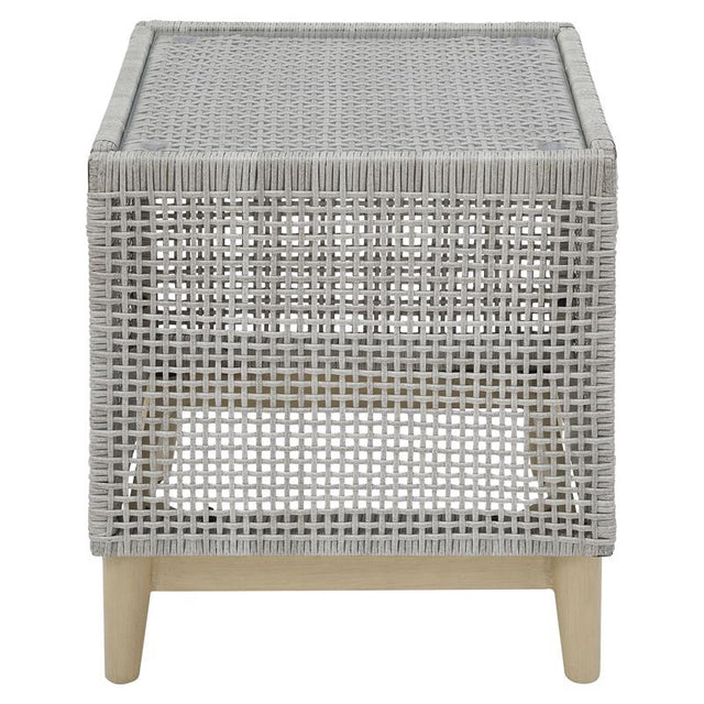 Signature Design by Ashley Seton Creek Gray Square Glass Casual End Table