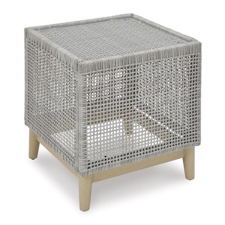 Signature Design by Ashley Seton Creek Gray Square Glass Casual End Table