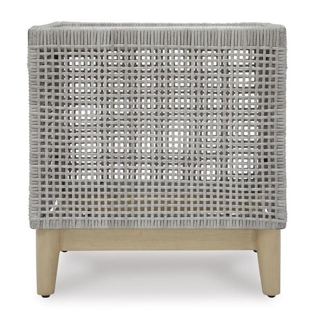Signature Design by Ashley Seton Creek Gray Square Glass Casual End Table