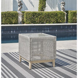Signature Design by Ashley Seton Creek Gray Square Glass Casual End Table