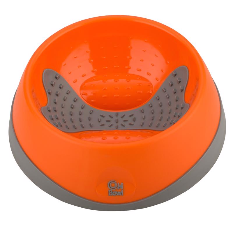 LickiMat OH Orange Plastic Small Pet Bowl For Dogs