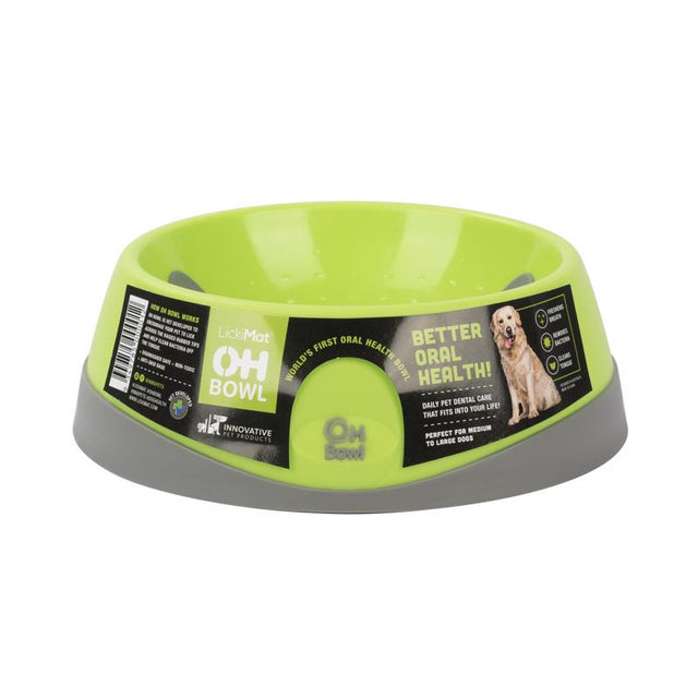 LickiMat OH Green Plastic Medium Pet Bowl For Dogs