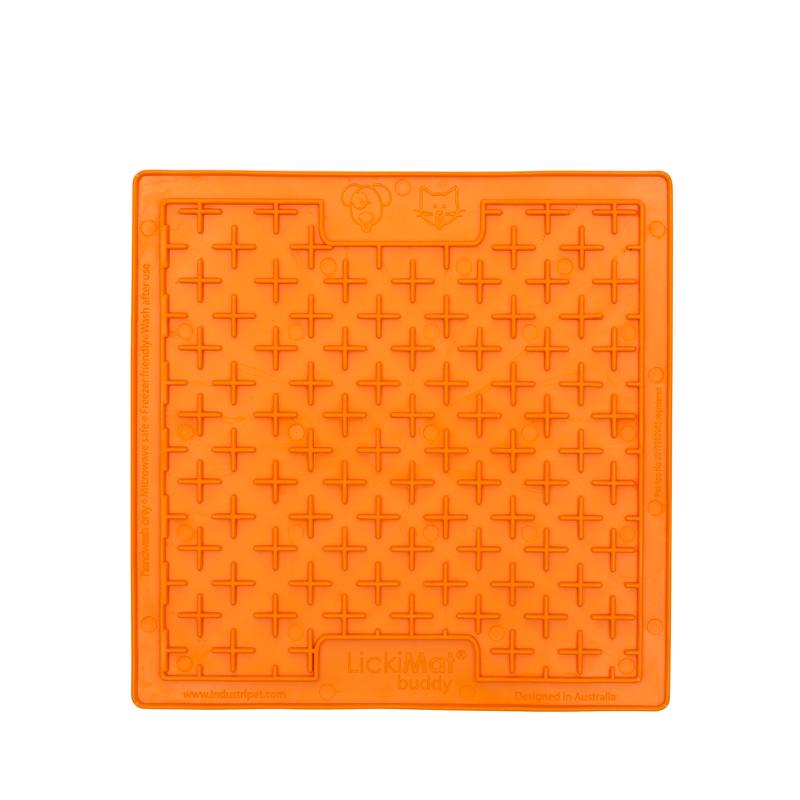 LickiMat Buddy Orange Rubber Slow Feeder For Dogs