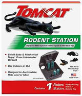 Tomcat 0363410 Rodent Station, 9.88 in L, 8-1/2 in W, 4-1/2 in H, Plastic, Black