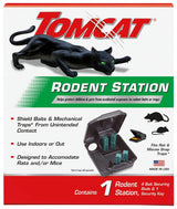Tomcat 0363410 Rodent Station, 9.88 in L, 8-1/2 in W, 4-1/2 in H, Plastic, Black
