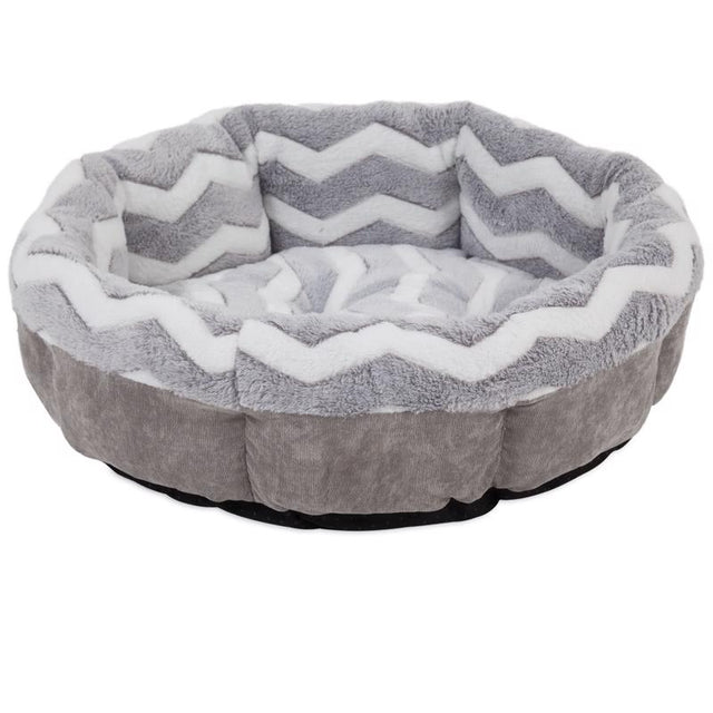 Petmate Snoozzy Gray Shearling Bolster Pet Bed 6.5 in. H X 21 in. W X 21 in. L