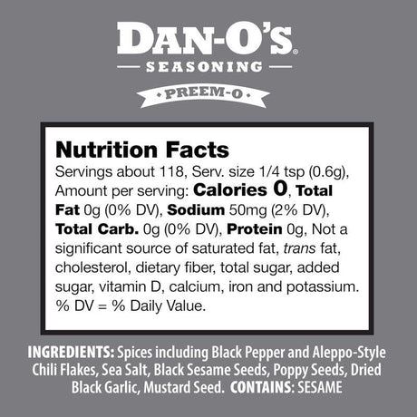 Dan-O's Preem-O Seasoning 3.4 oz