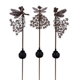 Alpine Brown Metal 33 in. H Solar Garden Stake, Pack of 12