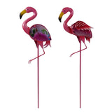 Alpine Pink Iron 33 in. H Solar Garden Stake, Pack of 6