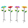 Alpine Glass/Metal 30 in. Bird Bath with Stake, Pack of 8
