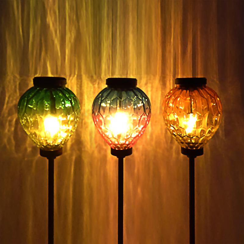Alpine Multicolored Acrylic/Glass/Metal 15 in. H Solar Garden Stake, Pack of 6