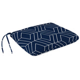 Jordan Manufacturing Navy Blue/White Polyester Seat Pad 15.5 in. H X 17 in. L, Pack of 16