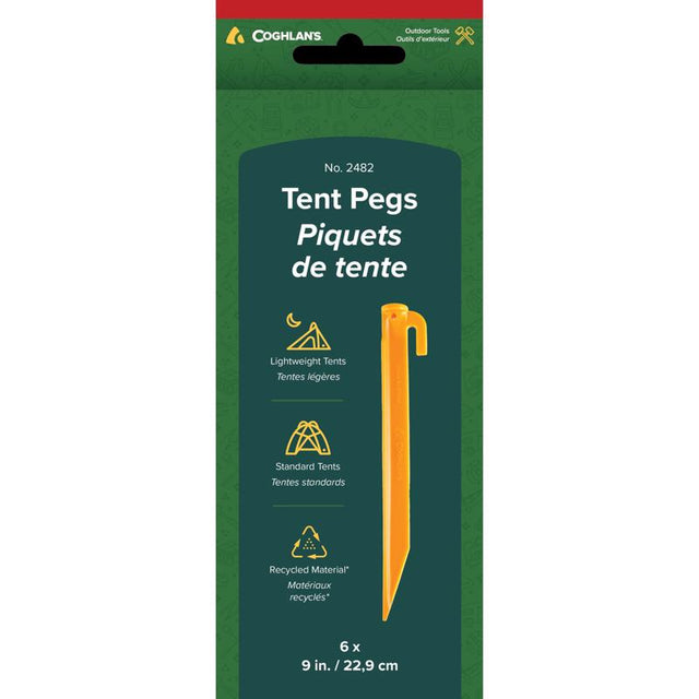 Coghlan's Yellow Tent Pegs 9.00 in. H 6 pk