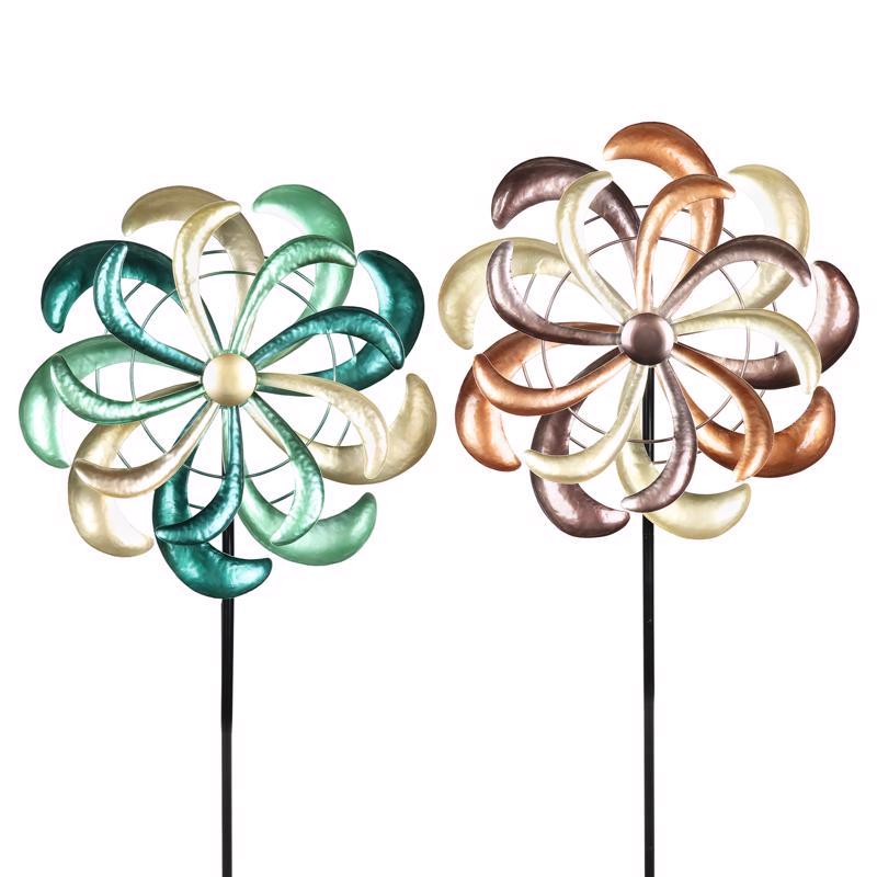 Exhart Assorted Metal 12 in. H Pinwheel Outdoor Garden Stake, Pack of 12