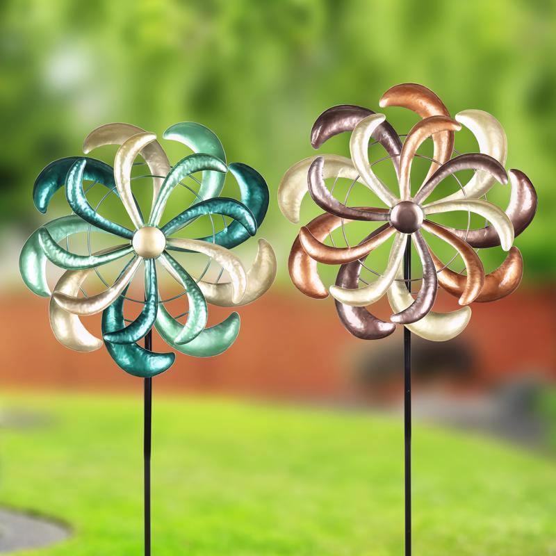 Exhart Assorted Metal 12 in. H Pinwheel Outdoor Garden Stake, Pack of 12