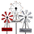 Exhart Multicolored Metal 40 in. H Welcome Windmill Stake, Pack of 6
