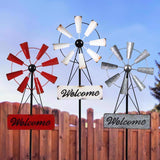 Exhart Multicolored Metal 40 in. H Welcome Windmill Stake, Pack of 6