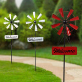 Exhart Multicolored Metal 40 in. H Welcome Windmill Stake, Pack of 6