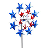 Exhart Multicolored Metal 82 in. H Star Spangled Spinner Outdoor Garden Stake, Pack of 3